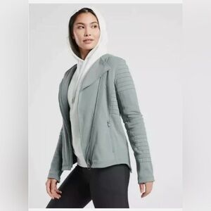 ATHLETA Moto Jacket Sweatshirt Minimalist 
Full Zip City‎ Travel Small